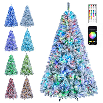 6FT Smart Pencil Christmas Tree with Music Sync, RGB Lights Christmas Tree White at Gallery Canada
