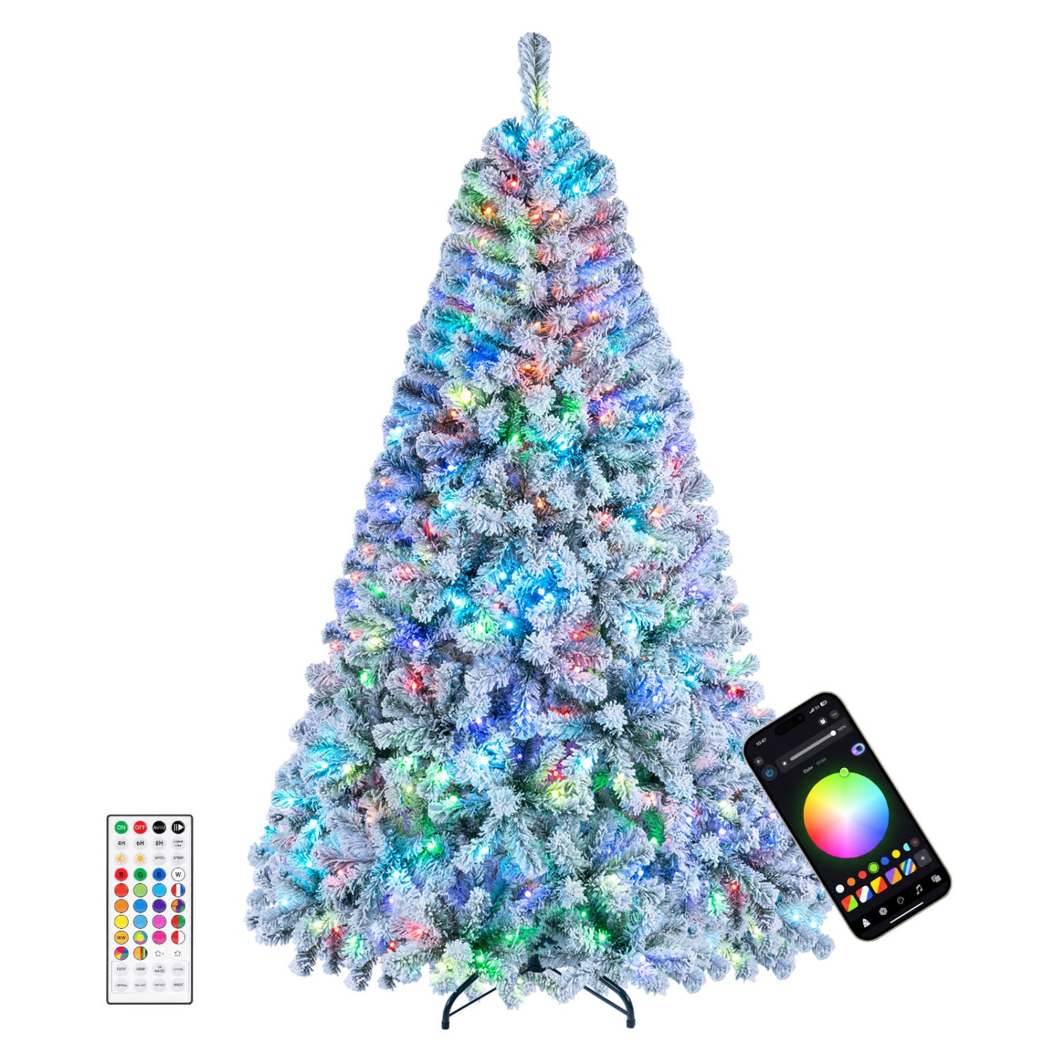 6FT Smart Pencil Christmas Tree with Music Sync, RGB Lights Christmas Tree at Gallery Canada