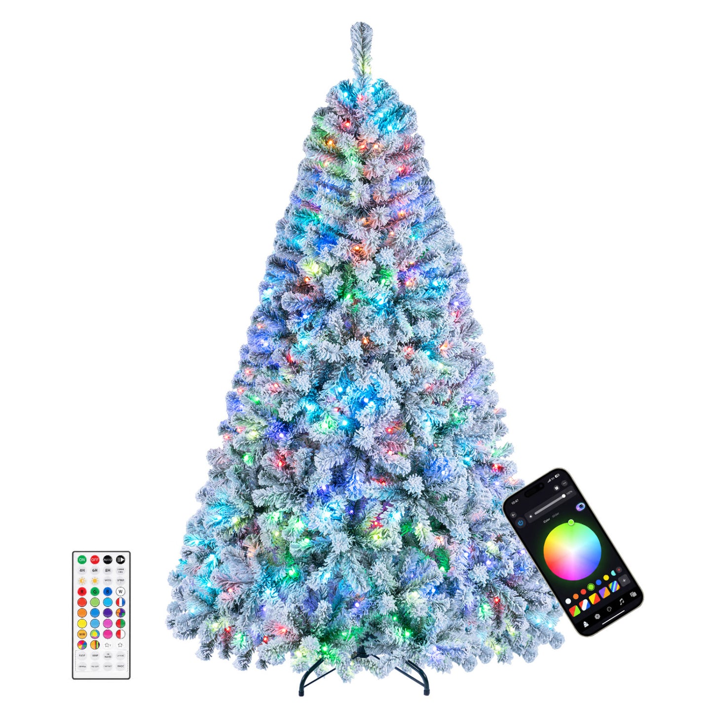 6FT Smart Pencil Christmas Tree with Music Sync, RGB Lights Christmas Tree at Gallery Canada