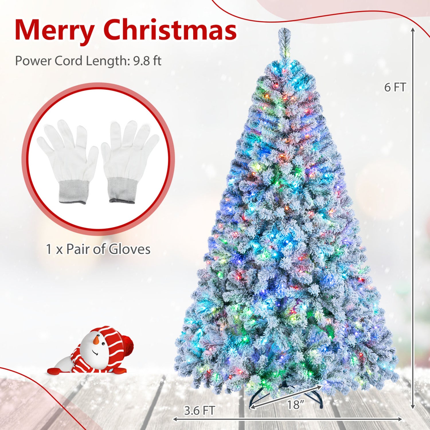 6FT Smart Pencil Christmas Tree with Music Sync, RGB Lights Christmas Tree at Gallery Canada