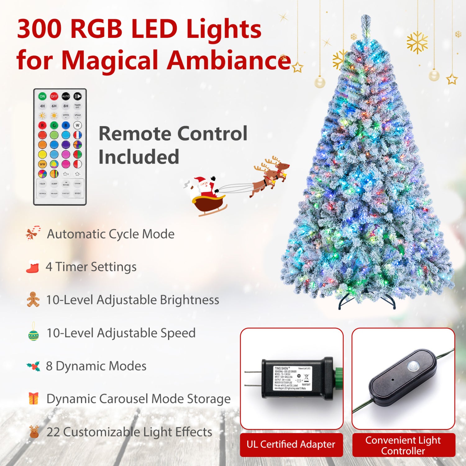 6FT Smart Pencil Christmas Tree with Music Sync, RGB Lights Christmas Tree at Gallery Canada