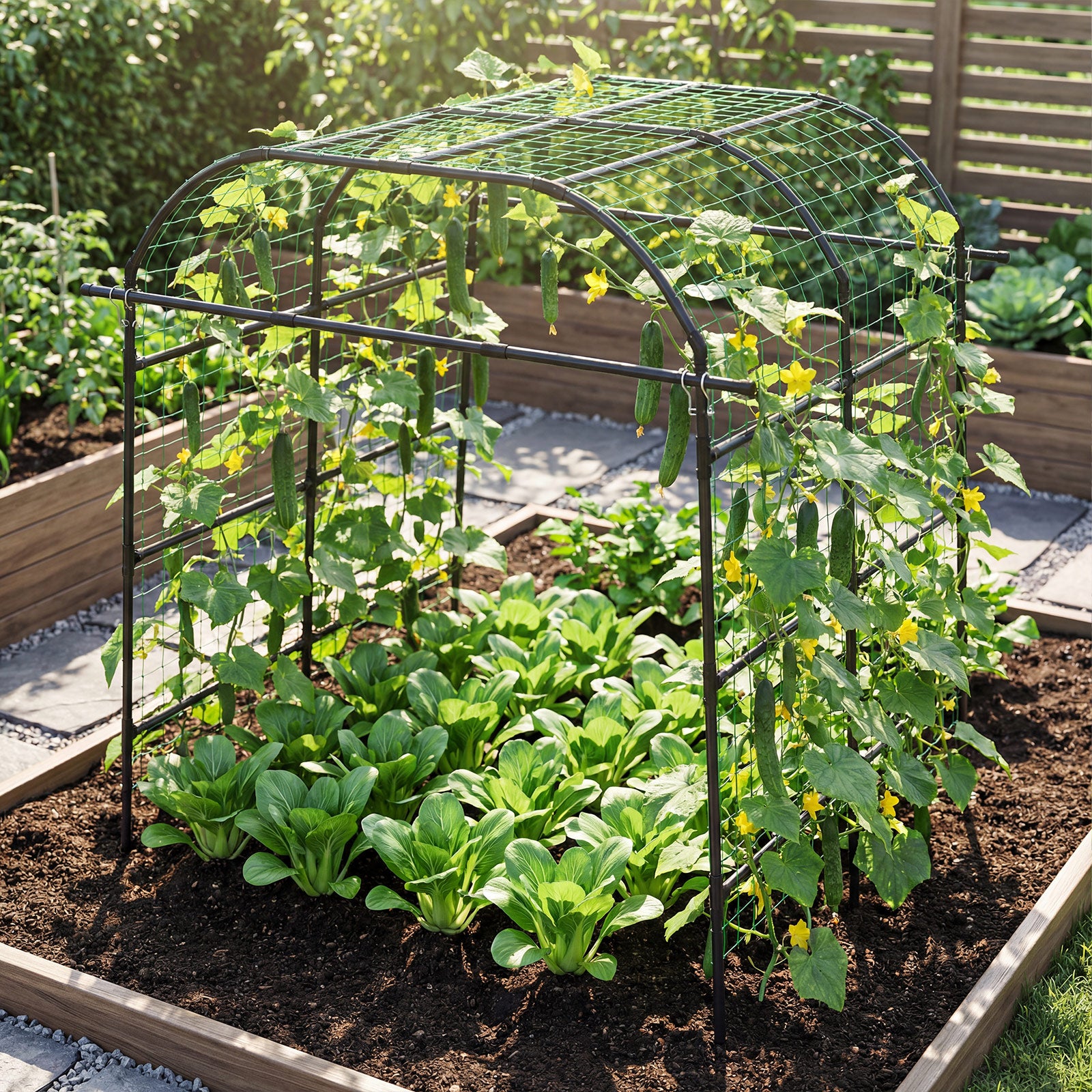 7.5 FT Metal Garden Arch Trellis For Climbing Plants, Black Plant Supports at Gallery Canada