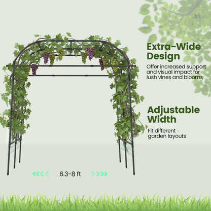 7.5 FT Metal Garden Arch Trellis For Climbing Plants, Black Plant Supports at Gallery Canada