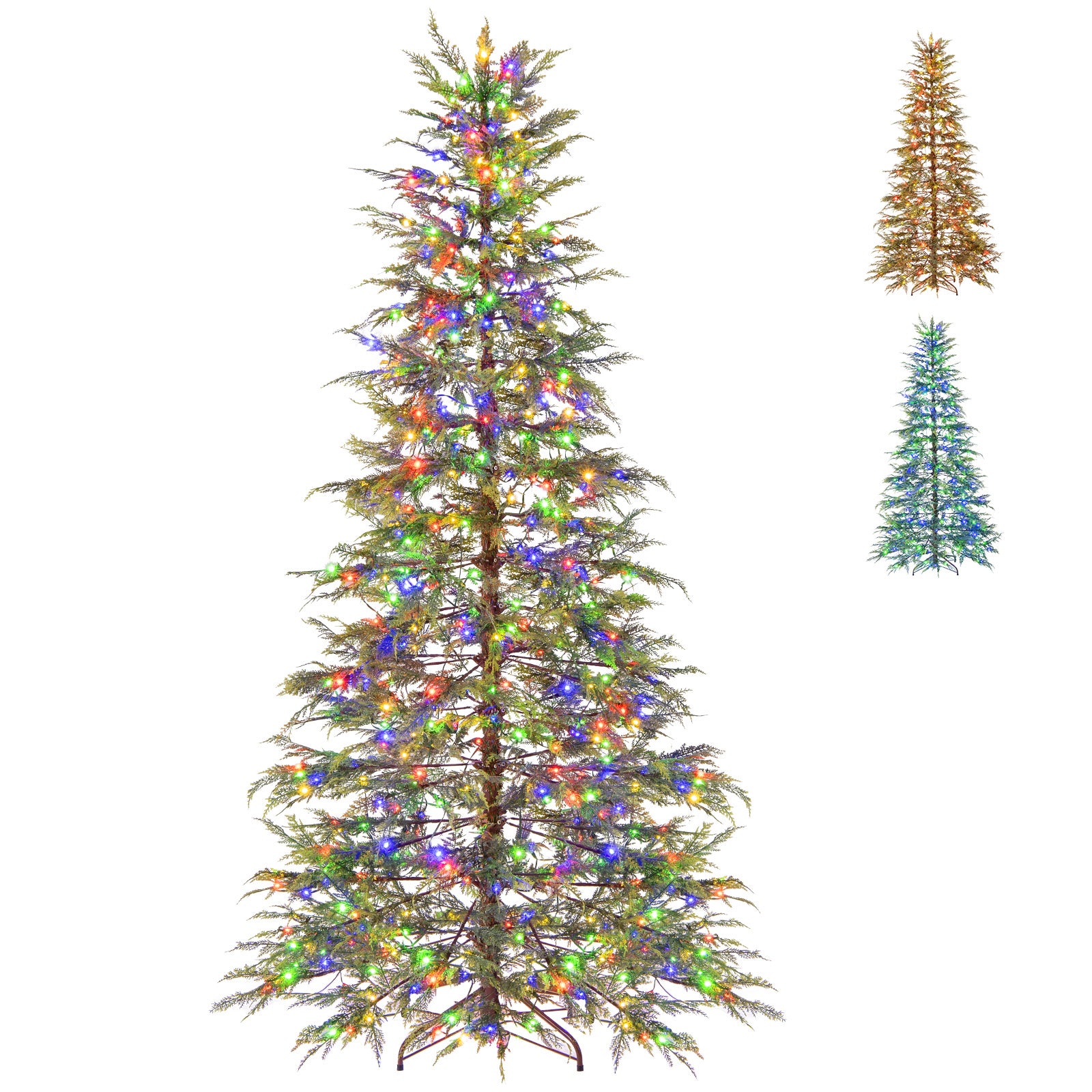 7.5 Feet Artificial Christmas Tree, With LED Lights, Green Christmas Tree at Gallery Canada