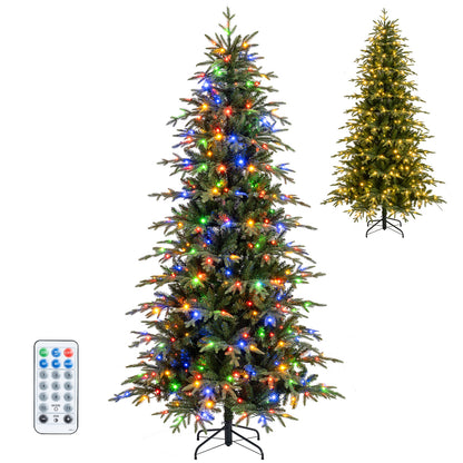 7.5 Feet Pre-Lit Artificial Christmas Tree Hinged Xmas Tree with LED Lights Christmas Tree at Gallery Canada