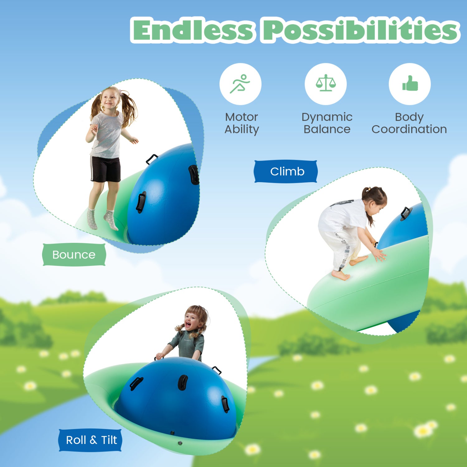 7.5 Foot Giant Inflatable Dome Rocker Bouncer, Green Toy Sports at Gallery Canada