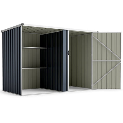 Outdoor Metal Storage Shed, 7.6 x 4 Ft, Lockable Door, Gray
