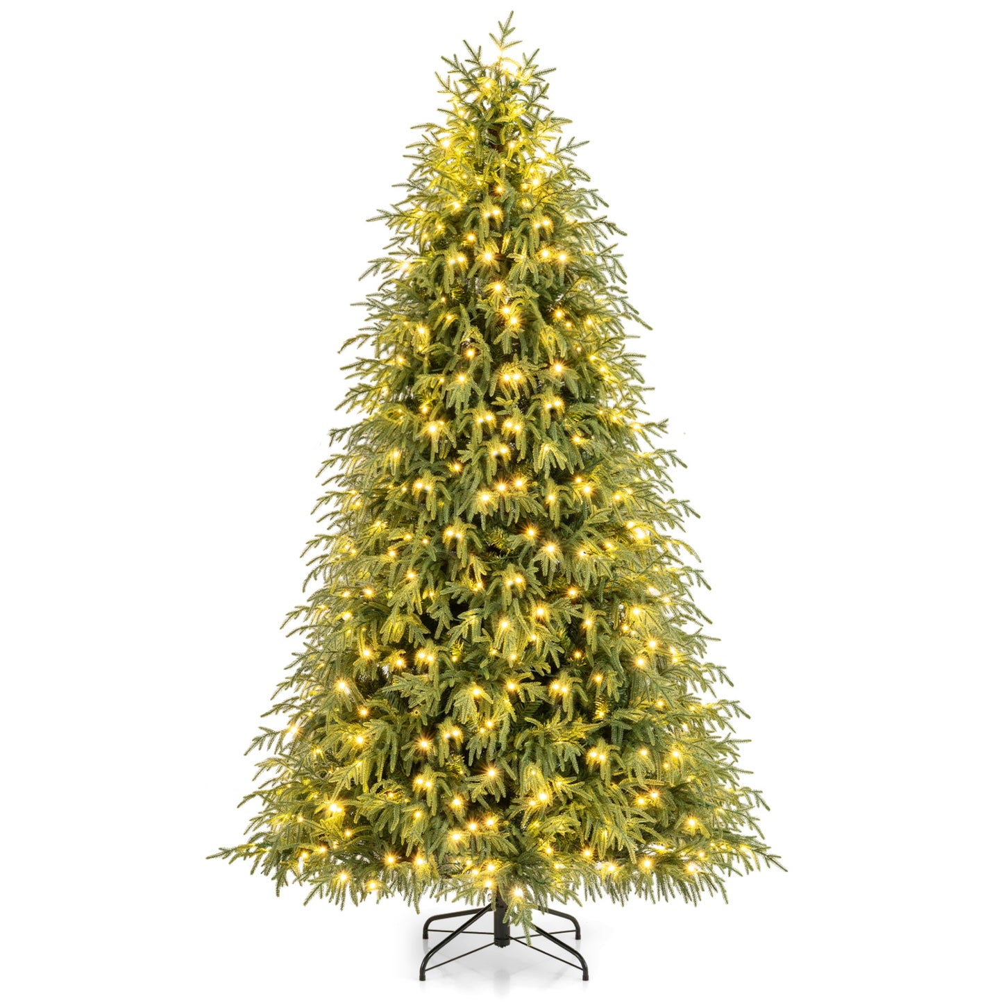 7.5 Feet Pre-Lit Artificial Christmas Tree, Hinged Faux Xmas Tree Christmas Tree at Gallery Canada