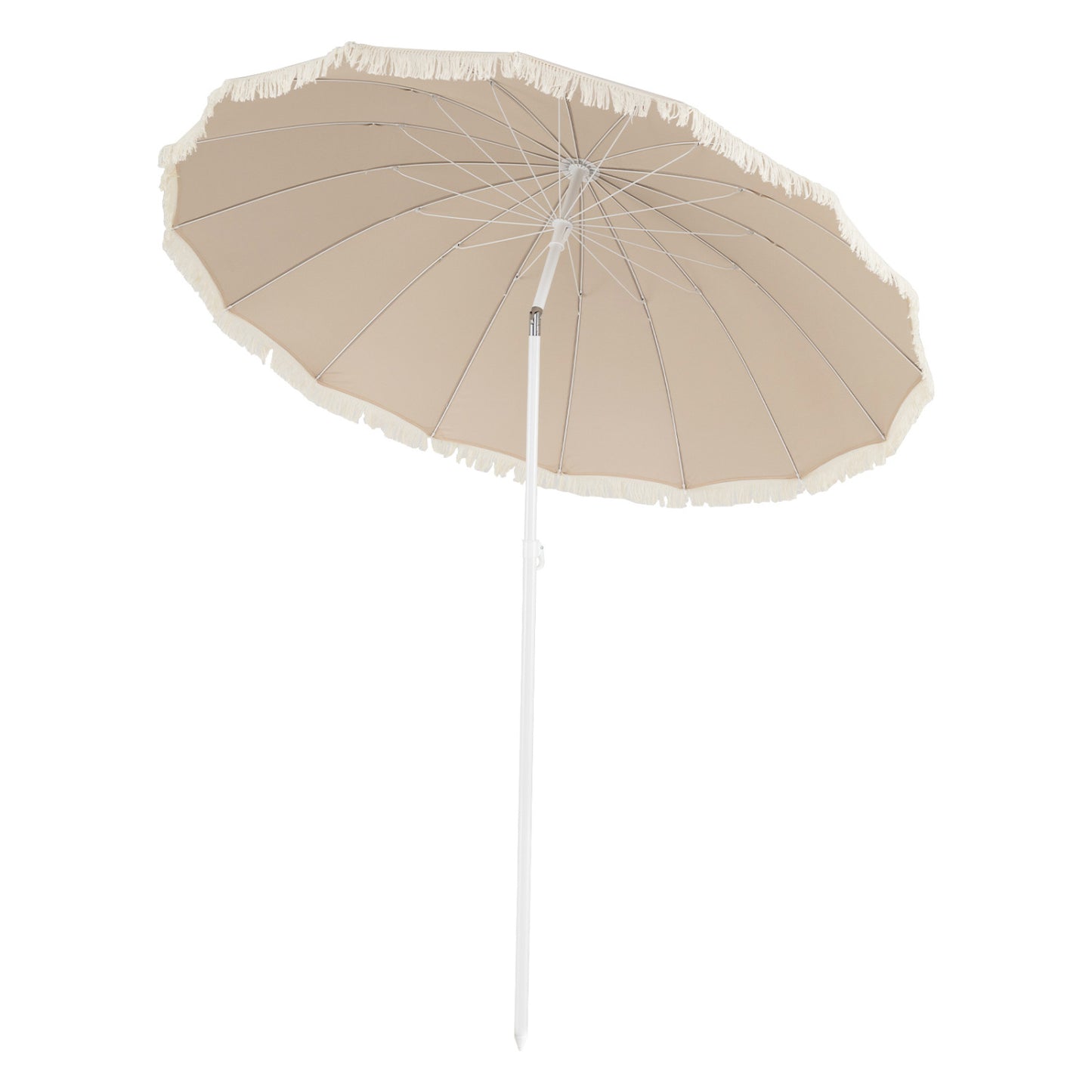 7 FT Patio Umbrella, Fringe Tassel Outdoor Beach Garden Poolside, Beige Outdoor Umbrellas at Gallery Canada