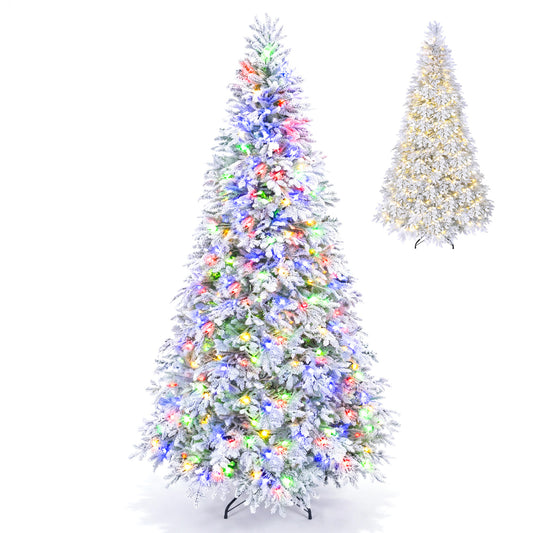 7 FT Pre-Lit Artificial Christmas Tree, Warm White Multicolor LED, White Christmas Tree White at Gallery Canada