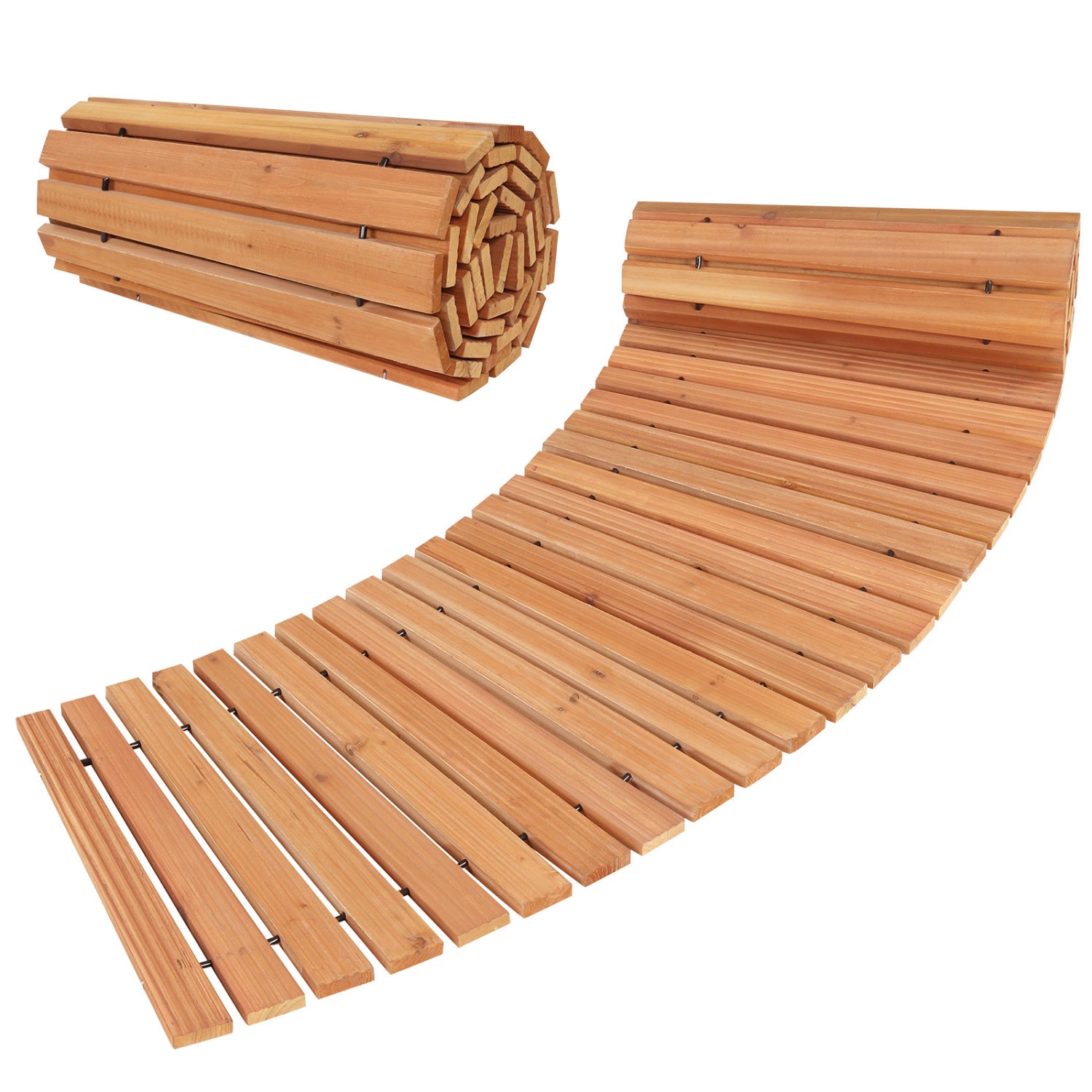 7 FT Wooden Garden Pathway, Anti-Slip Surface, Natural Decorative Fencing & Flooring at Gallery Canada
