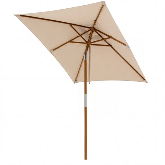 7 Ft Outdoor Rectangular Patio Umbrella, 3 Heights, Beige Outdoor Umbrellas Beige at Gallery Canada
