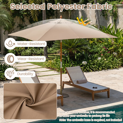 7 Ft Outdoor Rectangular Patio Umbrella, 3 Heights, Coffee Outdoor Umbrellas at Gallery Canada