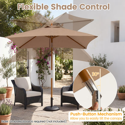 7 Ft Outdoor Rectangular Patio Umbrella, 3 Heights, Coffee Outdoor Umbrellas at Gallery Canada