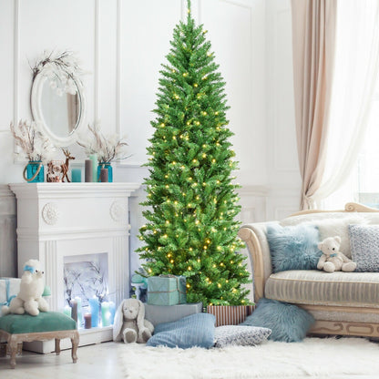 7 ft Pre-Lit Artificial Pencil Christmas Tree, 150 Lights, Green Christmas Tree at Gallery Canada