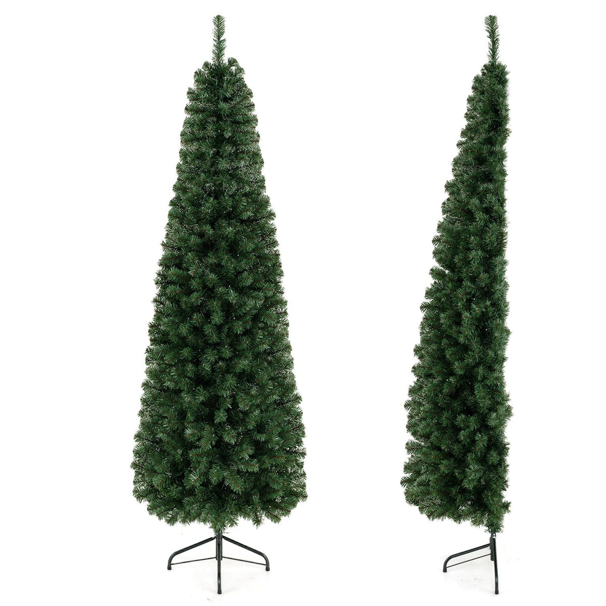 7 Feet Prelit Half-Shape Christmas Tree, 8 Lighting Modes, Green Christmas Tree at Gallery Canada