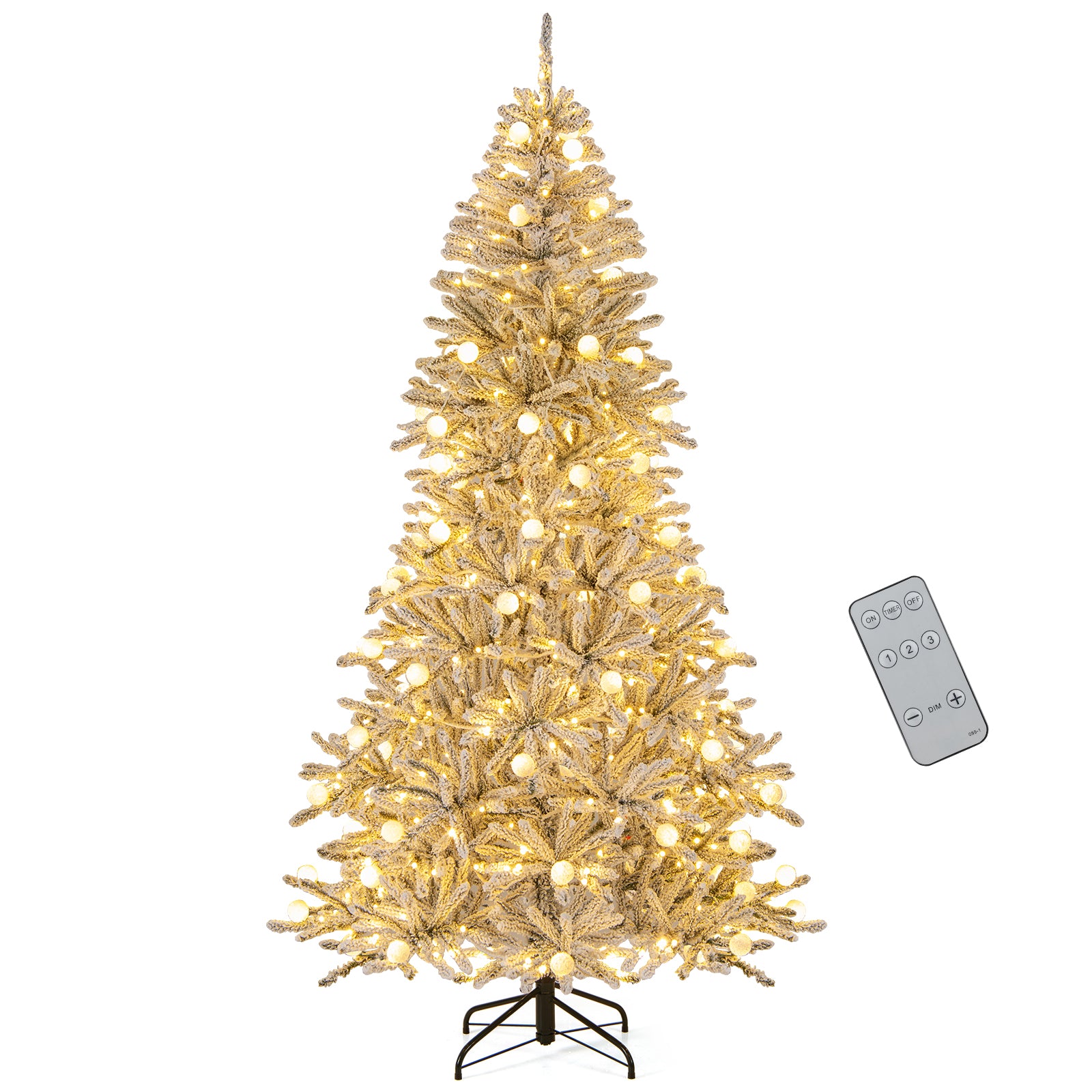 7ft Pre-lit Artificial Christmas Tree, Hinged With Remote, Green Christmas Tree at Gallery Canada