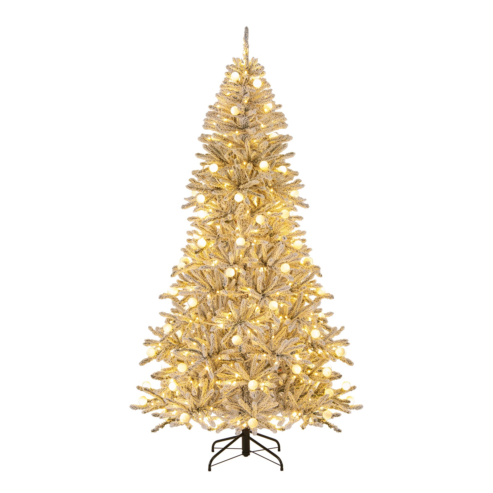 7ft Pre-lit Artificial Christmas Tree, Hinged With Remote, Green Christmas Tree at Gallery Canada