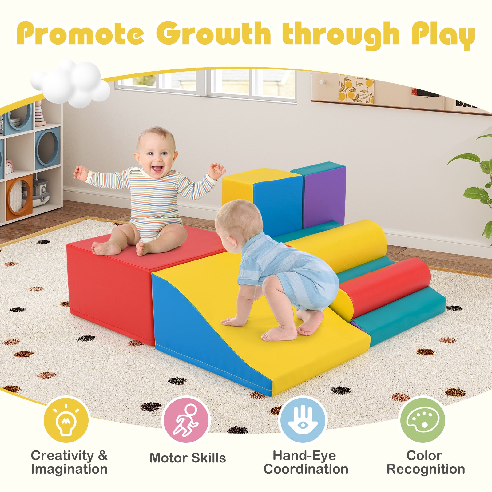 7-Piece Foam Blocks, Soft Climbing Toys, Indoor Play, Red Climbers & Slides at Gallery Canada