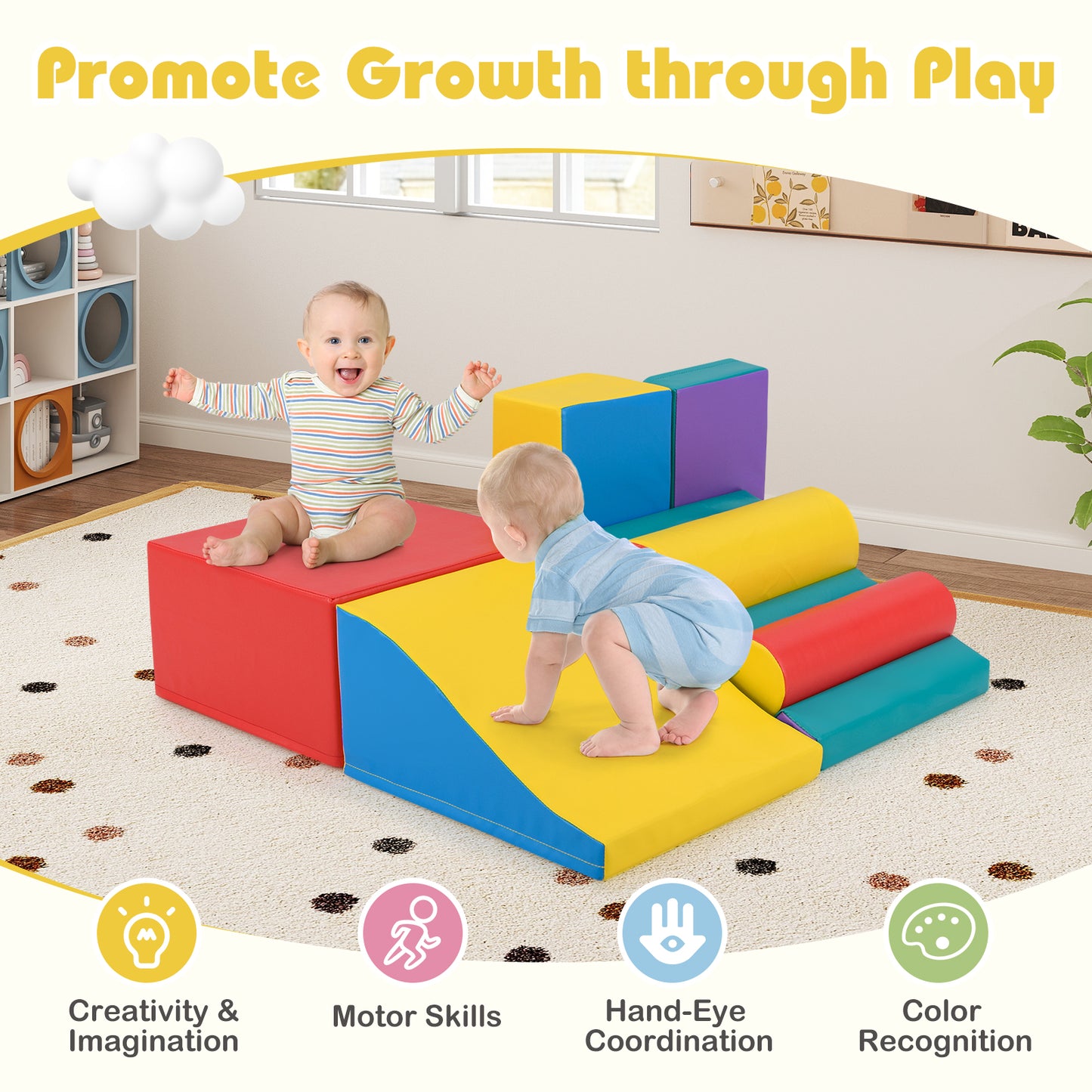 7-Piece Foam Blocks, Soft Climbing Toys, Indoor Play, Red Climbers & Slides at Gallery Canada