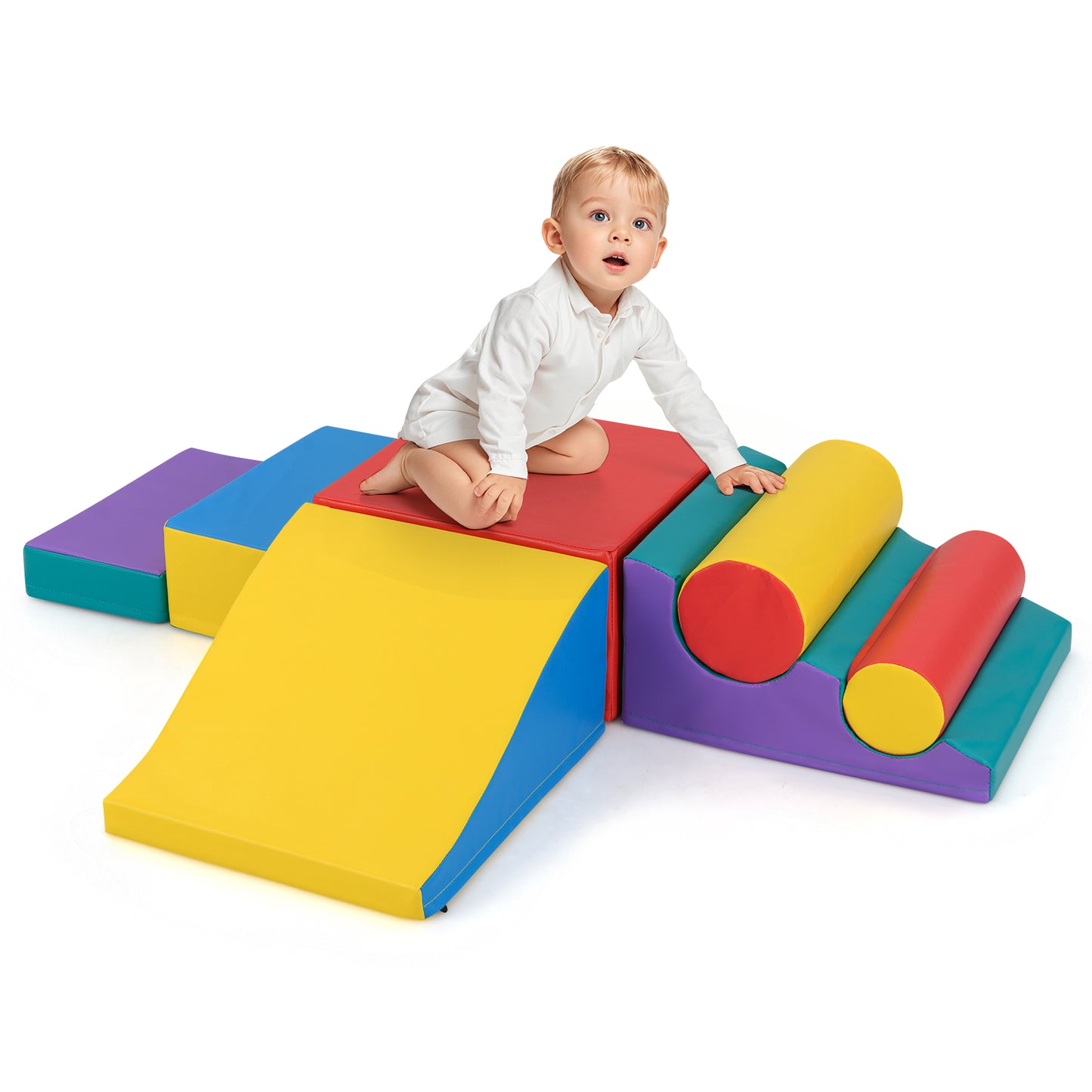 7-Piece Foam Blocks, Soft Climbing Toys, Indoor Play, Red Climbers & Slides at Gallery Canada