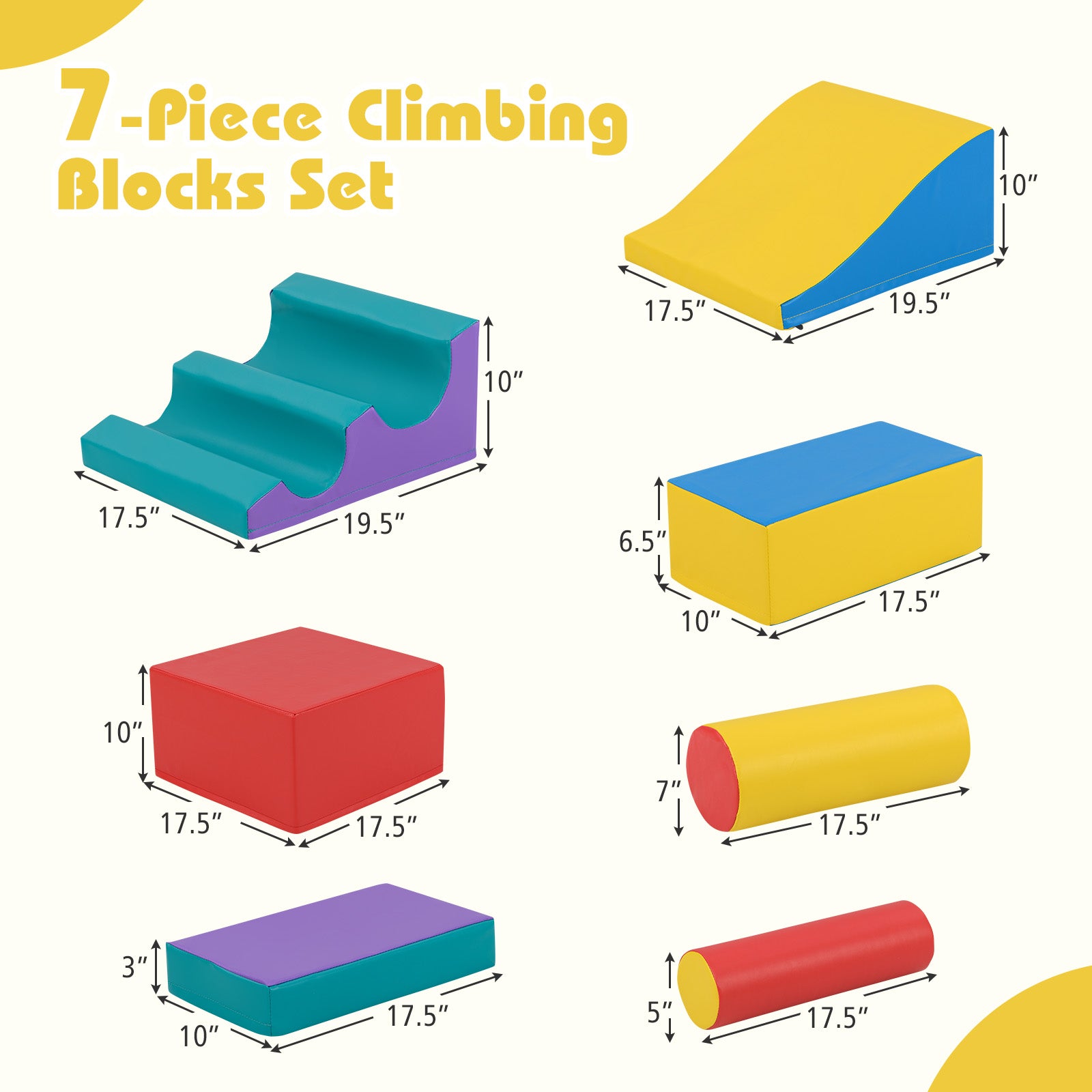 7-Piece Foam Blocks, Soft Climbing Toys, Indoor Play, Red Climbers & Slides at Gallery Canada
