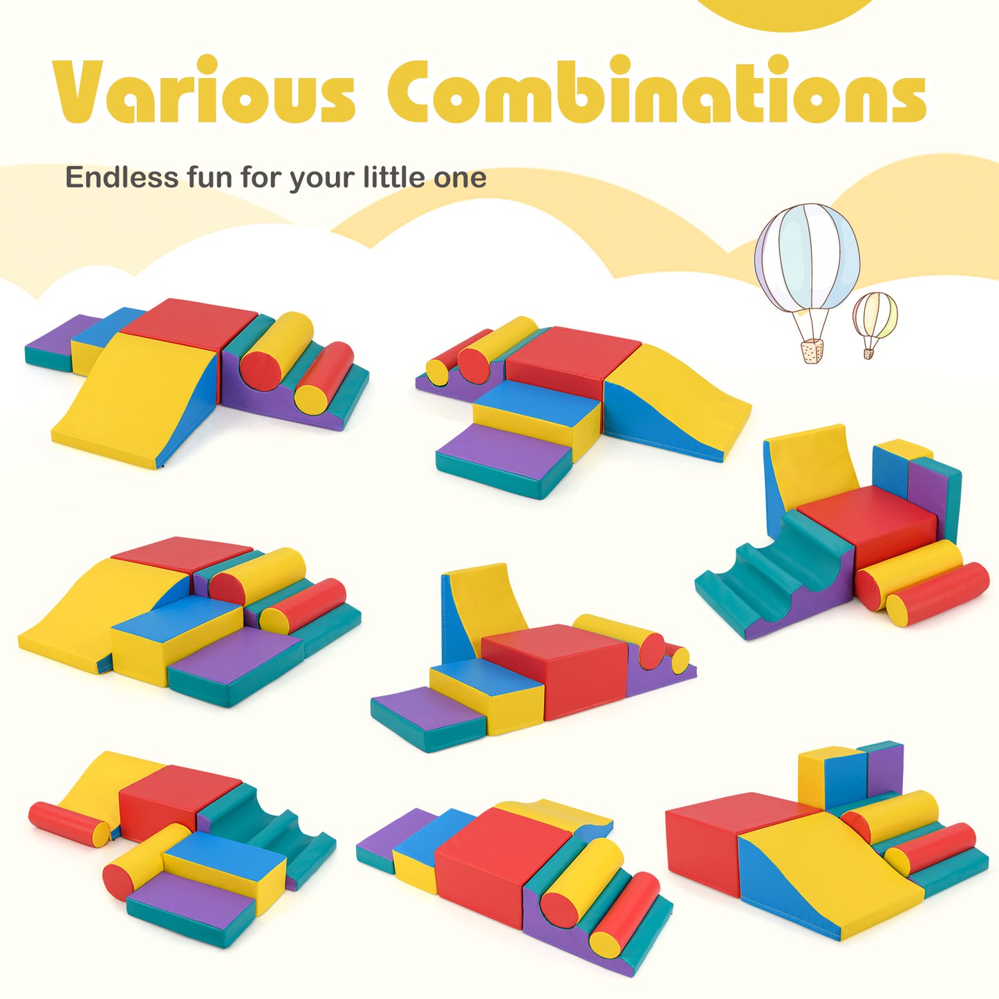 7-Piece Foam Blocks, Soft Climbing Toys, Indoor Play, Red Climbers & Slides at Gallery Canada