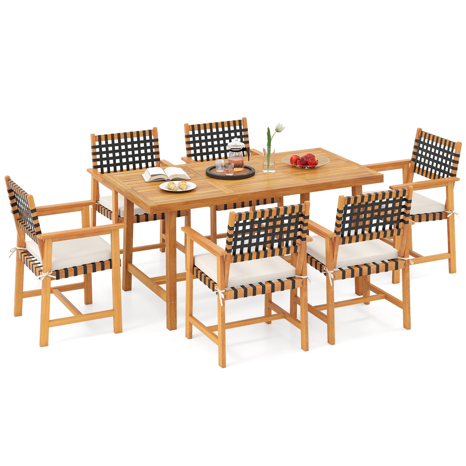 7-Piece Patio Dining Set, Farmhouse Furniture For 6 Patio Dining Sets at Gallery Canada