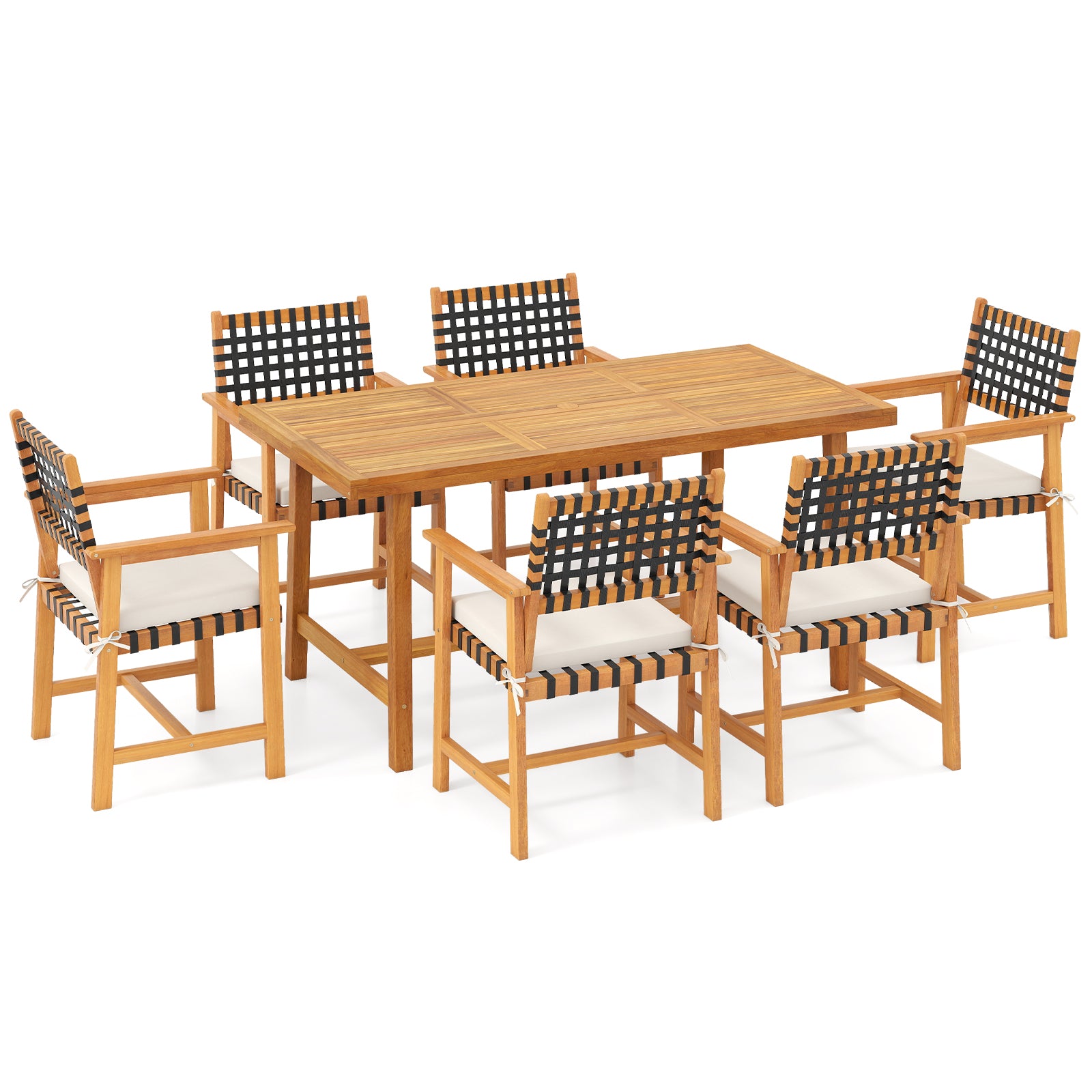 7-Piece Patio Dining Set, Farmhouse Furniture For 6 Patio Dining Sets at Gallery Canada