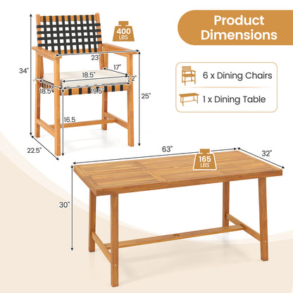 7-Piece Patio Dining Set, Farmhouse Furniture For 6 Patio Dining Sets at Gallery Canada