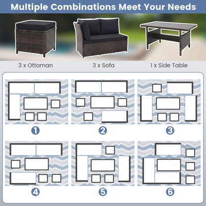 7-Piece Hand-Woven Wicker Patio Set, Black Patio Furniture Sets at Gallery Canada