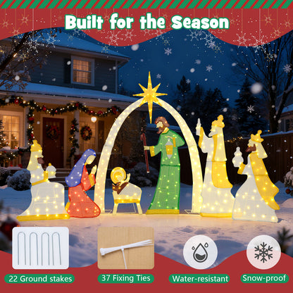 7 Piece Lighted Nativity Scene, 310 Warm White LED Lights Christmas Decor & Accessories at Gallery Canada
