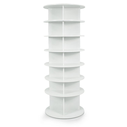 7-Tier Rotating Shoe Rack Tower, White Shoe Racks & Storage Benches at Gallery Canada