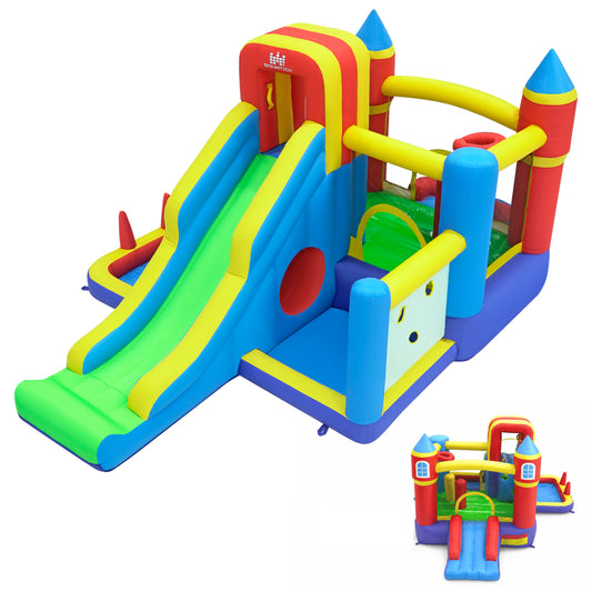 7-in-1 Bouncy Castle with Slide Ball Pit and Basketball Hoop without Air Blower for Kid Backyard Indoor Outdoor Bounce House Options at Gallery Canada