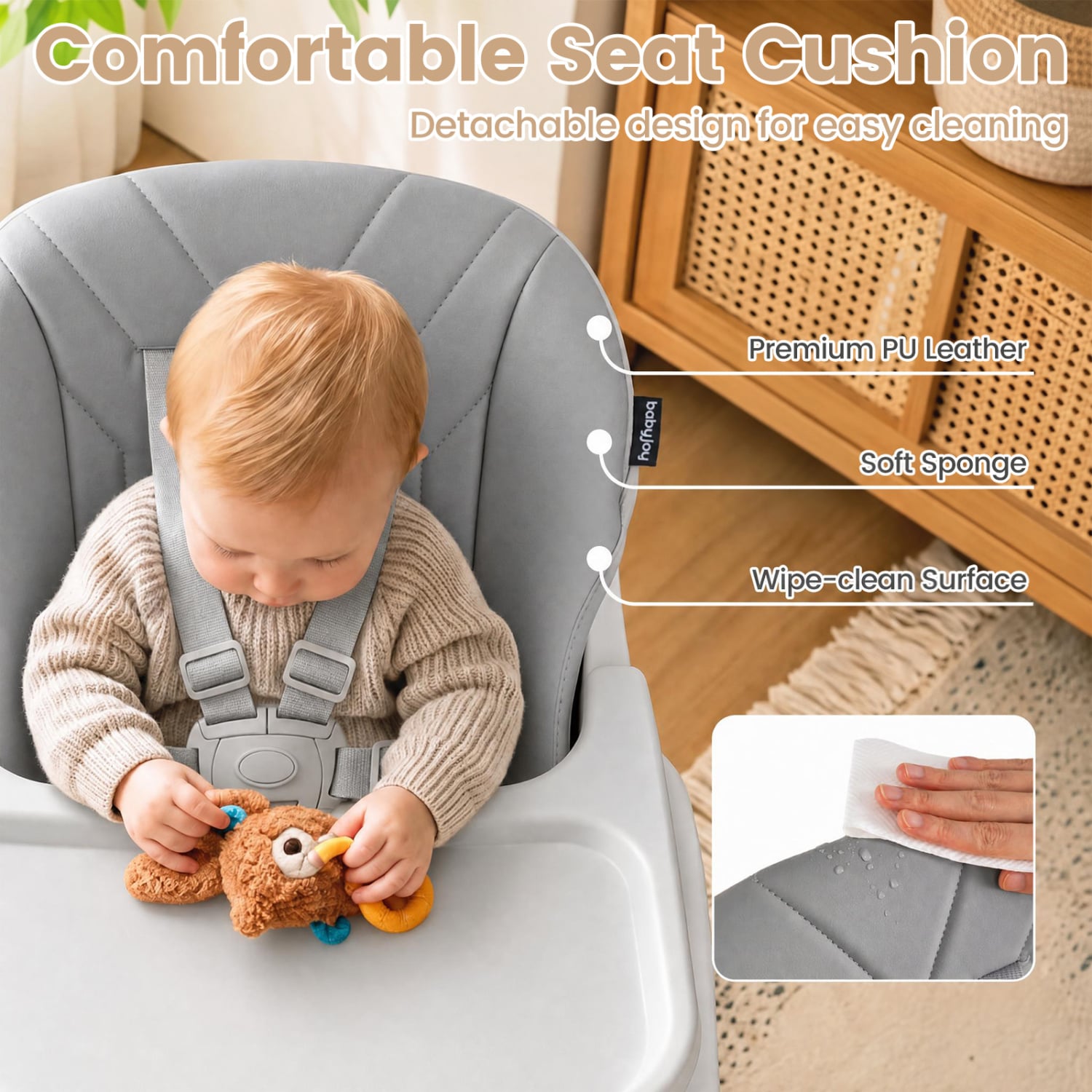7-in-1 Convertible Baby High Chair, Adjustable Tray, Gray High Chairs at Gallery Canada