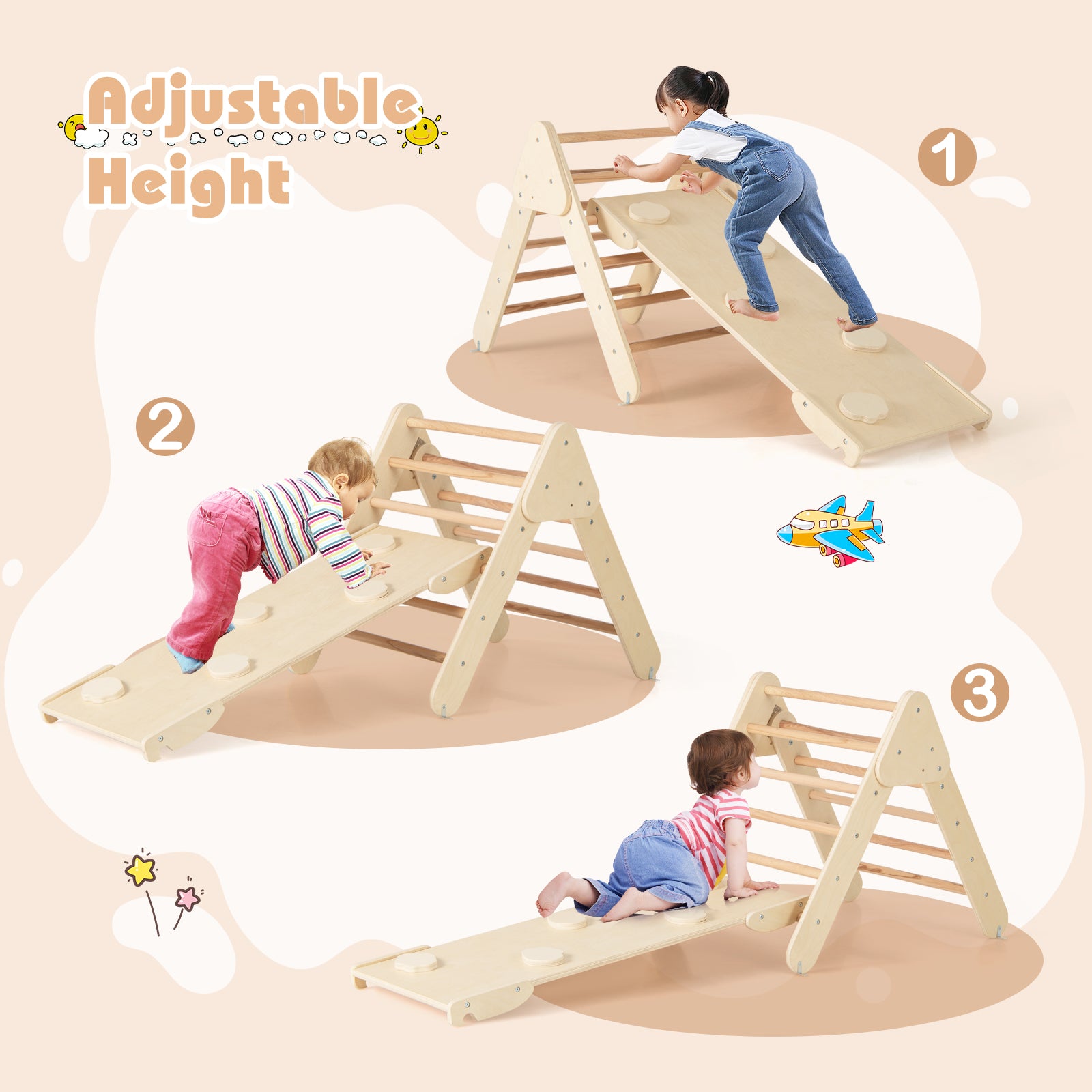 7-In-1 Pikler Triangle Set With 6-Piece Foam Blocks, Multicolor Climbers & Slides at Gallery Canada