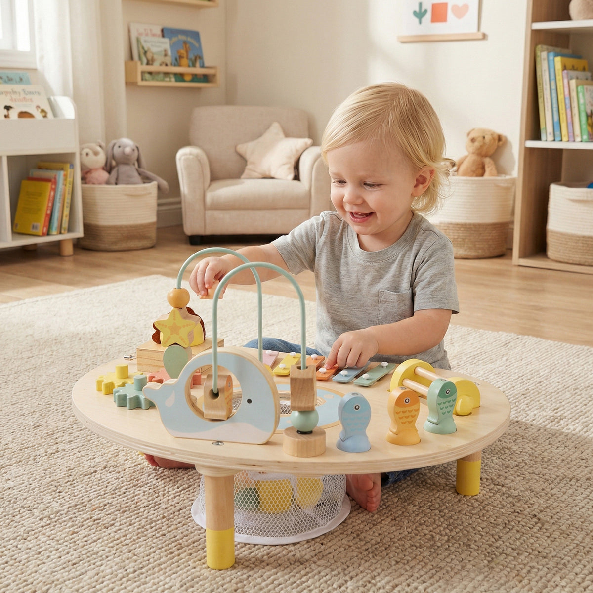 7-in-1 Toddler Activity Table Montessori Sensory Toy for 12 Month+ Wooden Musical Play Table Learning Toys at Gallery Canada