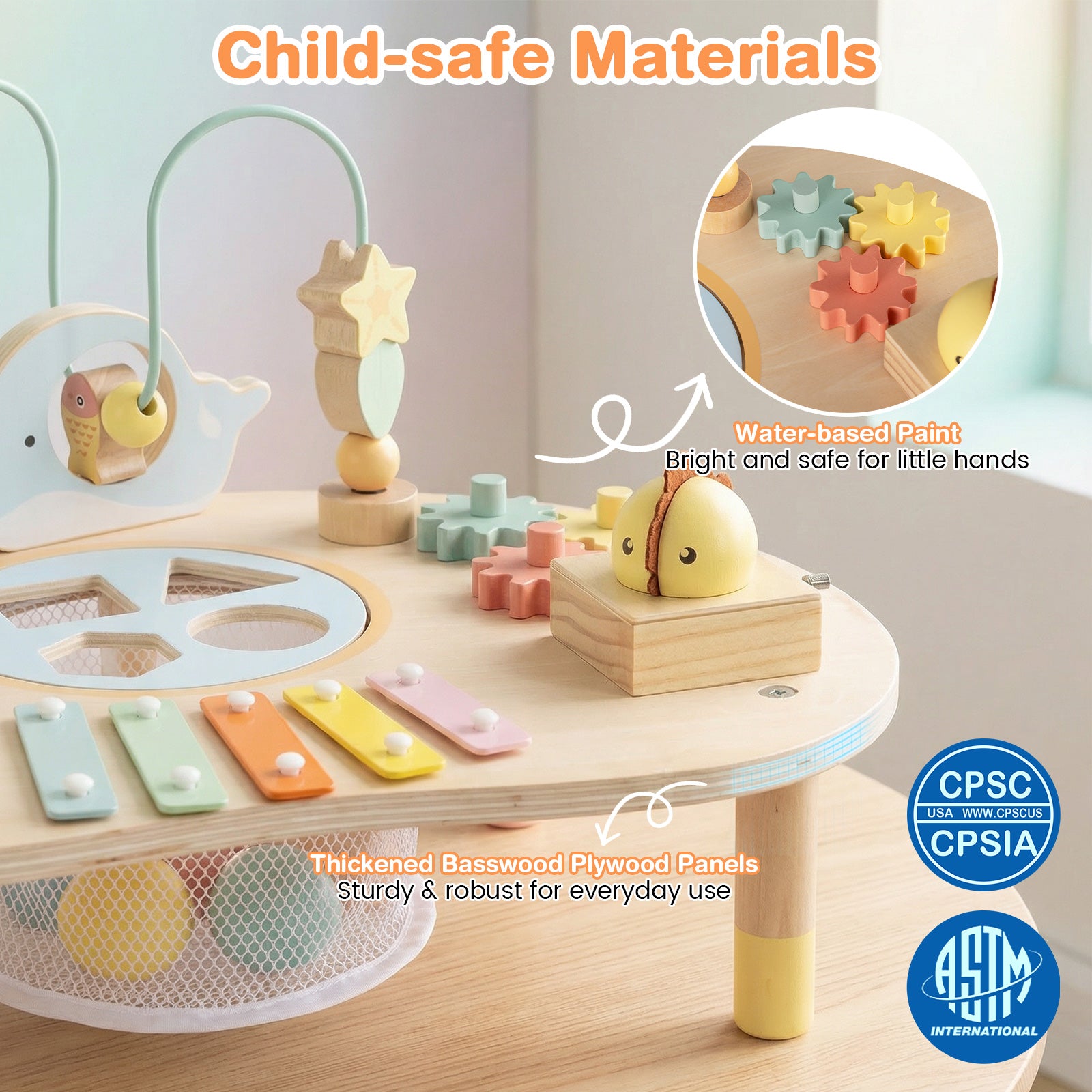 7-in-1 Toddler Activity Table Montessori Sensory Toy for 12 Month+ Wooden Musical Play Table Learning Toys at Gallery Canada
