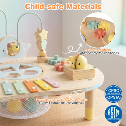7-in-1 Toddler Activity Table Montessori Sensory Toy for 12 Month+ Wooden Musical Play Table Learning Toys at Gallery Canada