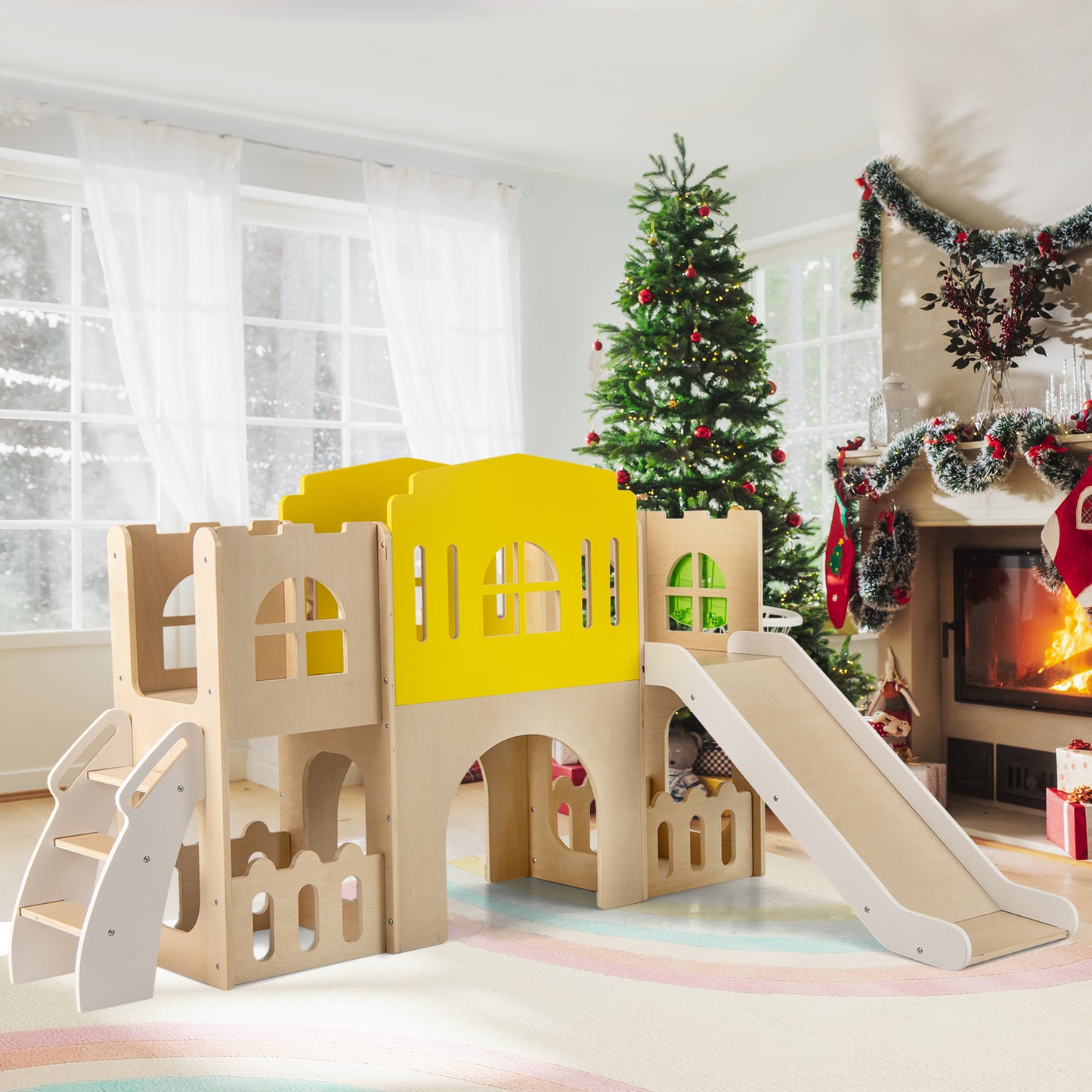 7-in-1 Toddler Slide Set, Climber, Basketball Hoop, Multicolor Climbers & Slides at Gallery Canada