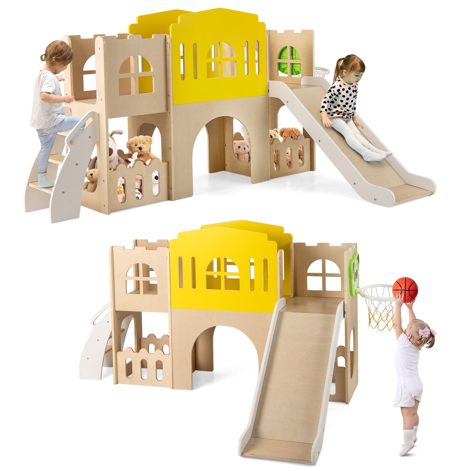 7-in-1 Toddler Slide Set, Climber, Basketball Hoop, Multicolor Climbers & Slides at Gallery Canada