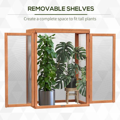 Wooden 2 Tier Cold Frame Greenhouse, 22.8" x 17.3" x 30.7", Orange Cold Frame Greenhouses at Gallery Canada