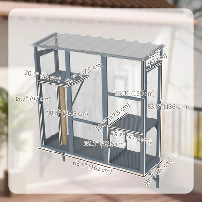 Wooden Catio Outdoor Enclosure, Large Size, Grey Outdoor Cat Enclosures at Gallery Canada