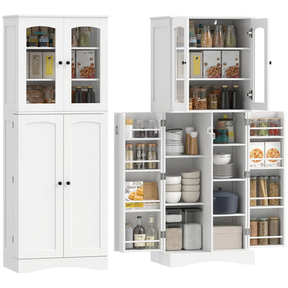 64" Tall Kitchen Pantry Cabinet, 10 Shelves, White Kitchen Pantry Cabinets at Gallery Canada