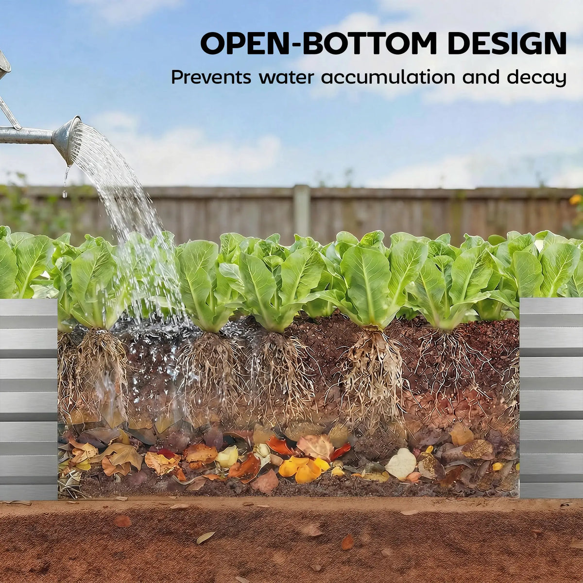 8'x2'x1' Galvanized Raised Bed, Elevated Planter Box, Silver