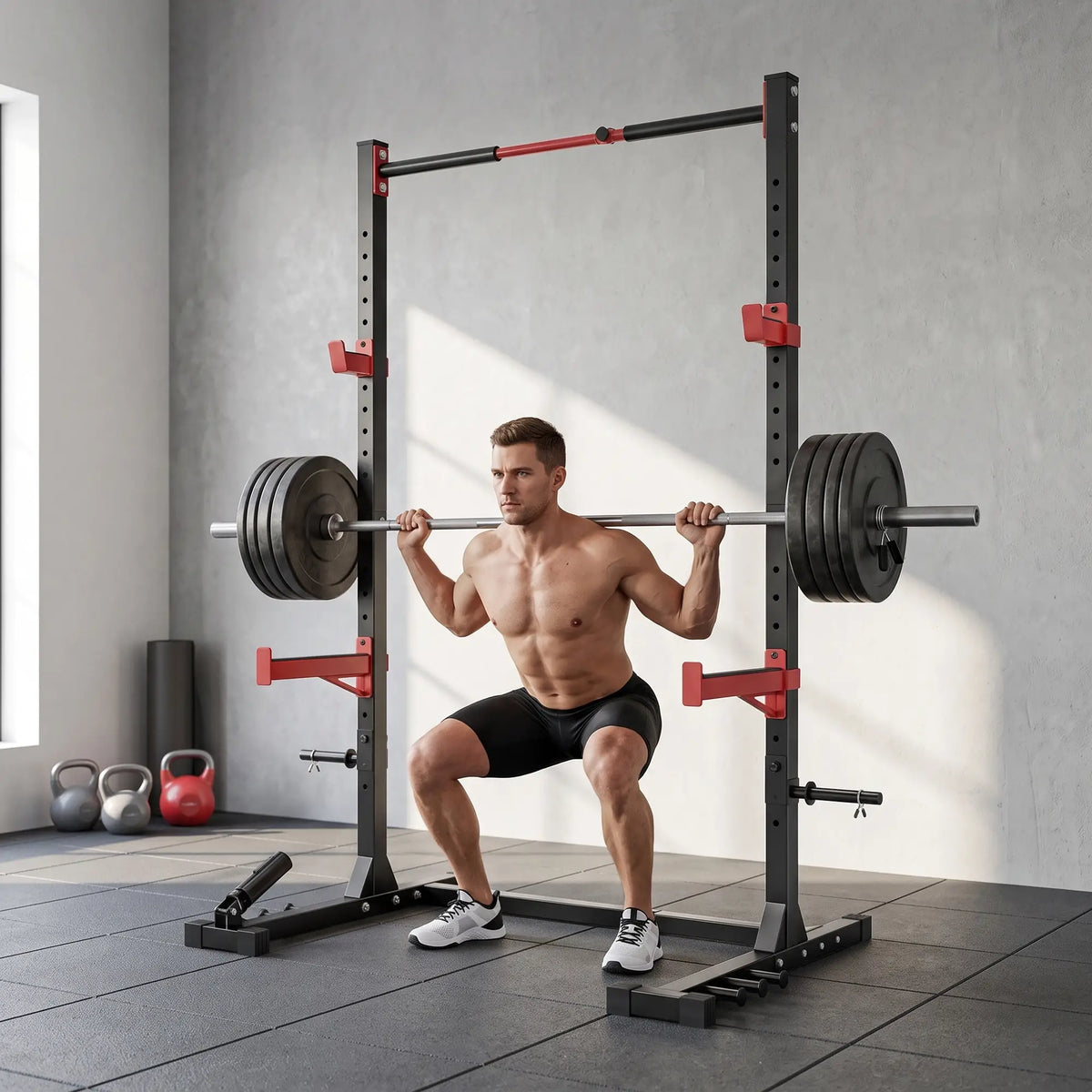 Power Cage Squat Rack, 1100 lb Capacity, Adjustable Power Towers at Gallery Canada