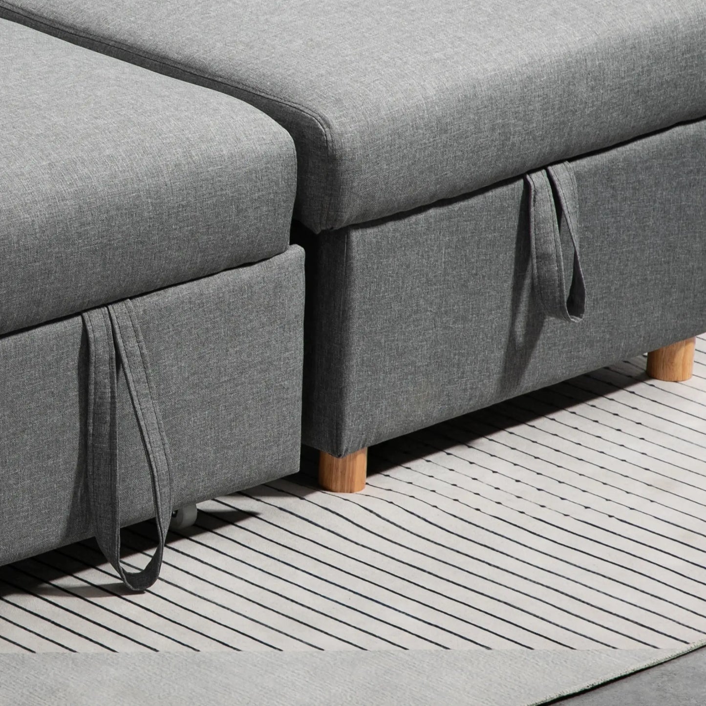 83" Sofa Bed, L Shaped Sectional with Storage Chaise, Light Grey Sofas & Reclining Chairs at Gallery Canada