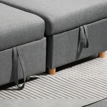 83" Sofa Bed, L Shaped Sectional with Storage Chaise, Light Grey Sofas & Reclining Chairs at Gallery Canada