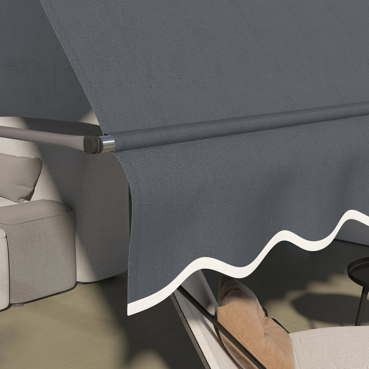 11.5' X 4' Freestanding Retractable Awning, Dark Grey Patio Awnings at Gallery Canada