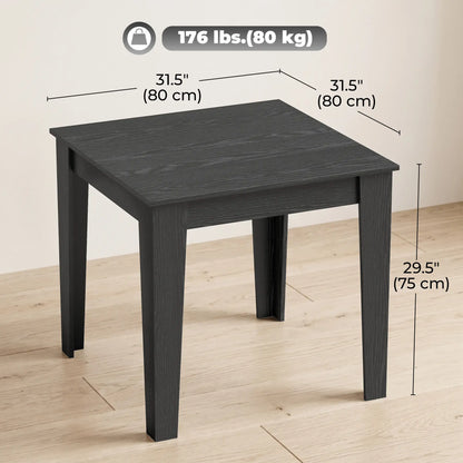 Table à manger carrée pour 4, 31,5" effet bois, cuisine